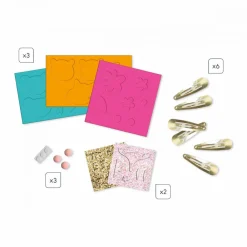 Janod Collection "Les Ateliers Bijoux" & Les Perles*6 Barrettes Animaux Pailletés à Créer