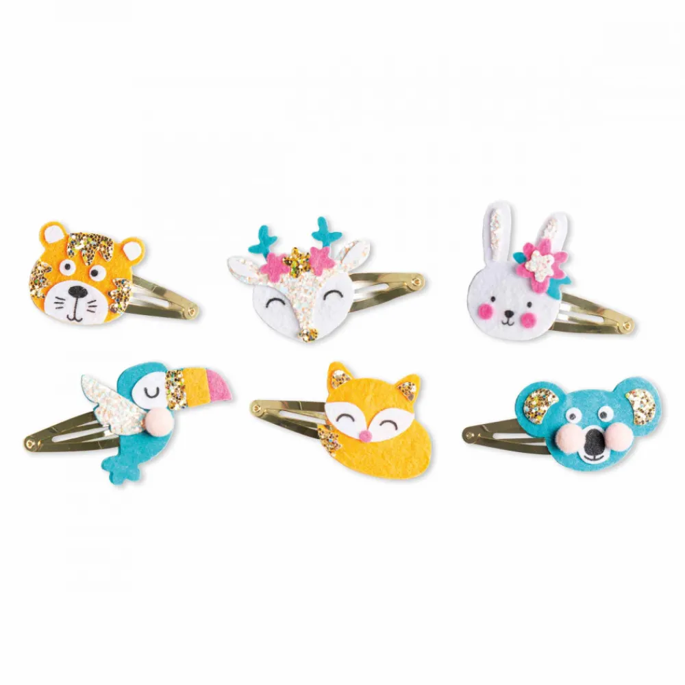 Janod Collection "Les Ateliers Bijoux" & Les Perles*6 Barrettes Animaux Pailletés à Créer