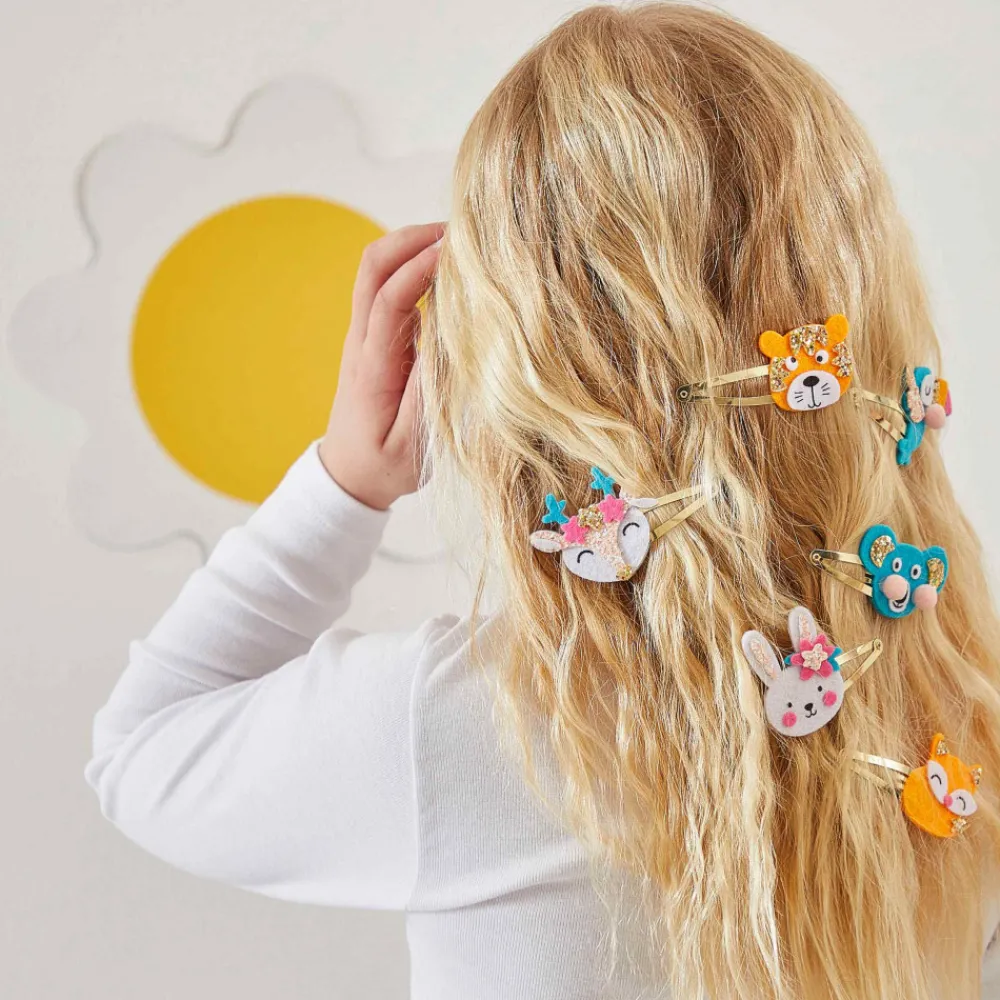 Janod Collection "Les Ateliers Bijoux" & Les Perles*6 Barrettes Animaux Pailletés à Créer