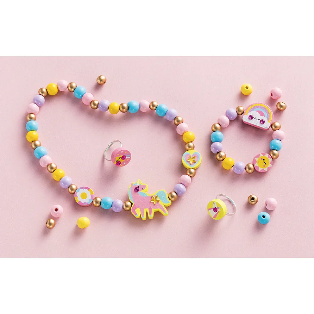Janod Collection "Les Ateliers Bijoux" & Les Perles*4 Bijoux En Bois A Créer - Rainbow Land
