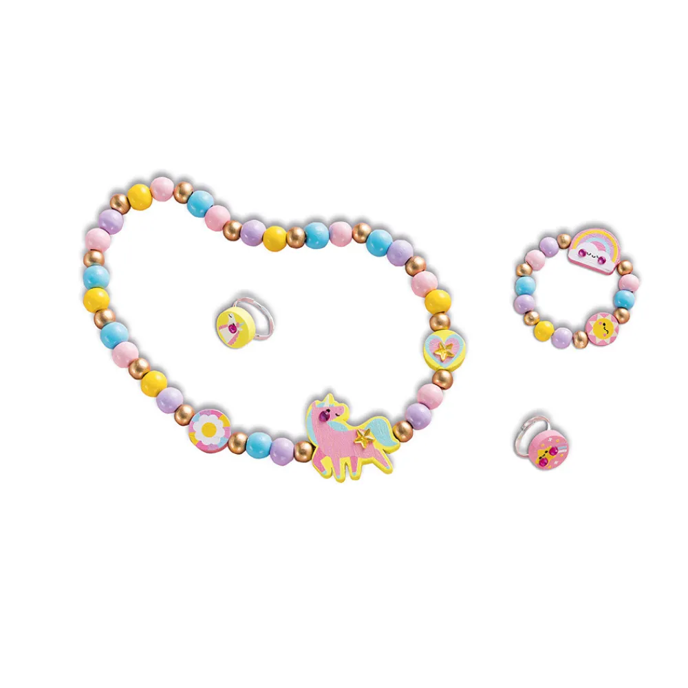 Janod Collection "Les Ateliers Bijoux" & Les Perles*4 Bijoux En Bois A Créer - Rainbow Land