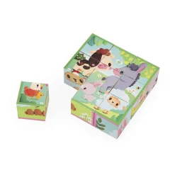 Janod Tracteurs & Animaux De La Ferme|Cubes & Pyramides*9 Cubes Animaux De La Ferme