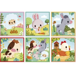 Janod Tracteurs & Animaux De La Ferme|Cubes & Pyramides*9 Cubes Animaux De La Ferme
