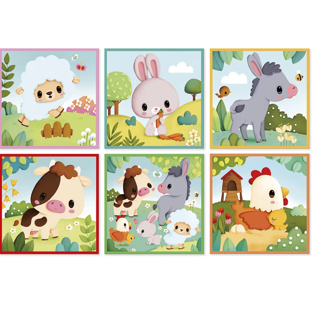 Janod Tracteurs & Animaux De La Ferme|Cubes & Pyramides*9 Cubes Animaux De La Ferme