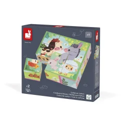 Janod Tracteurs & Animaux De La Ferme|Cubes & Pyramides*9 Cubes Animaux De La Ferme