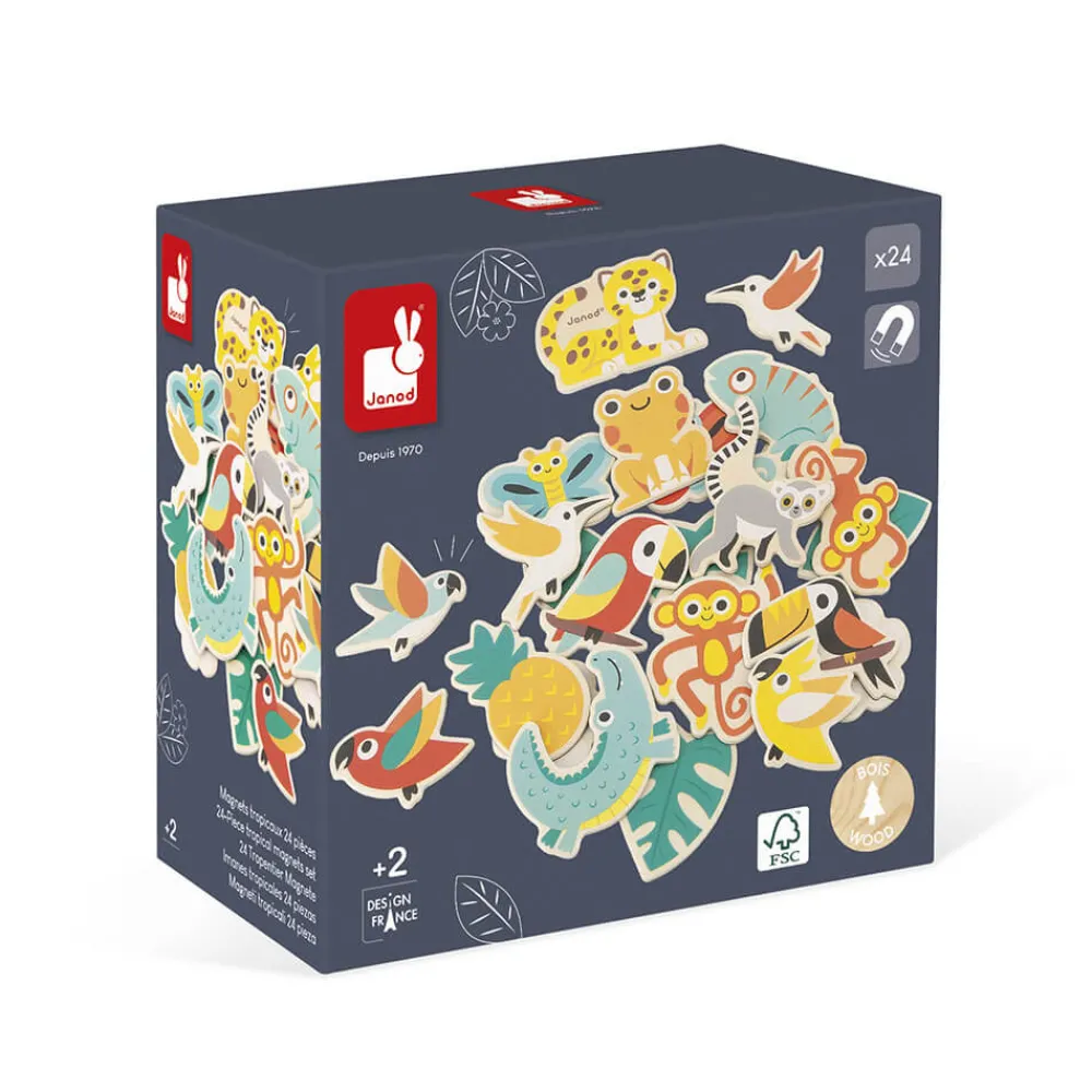 Janod Tableaux, Ardoises & Magnets*24 Magnets Tropicaux Tropik