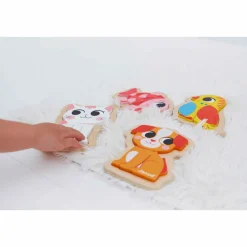 Janod Puzzles En Bois Premier Âge|Puzzles En Bois Premier Âge*4 puzzles Evolutifs Animaux de Compagnie