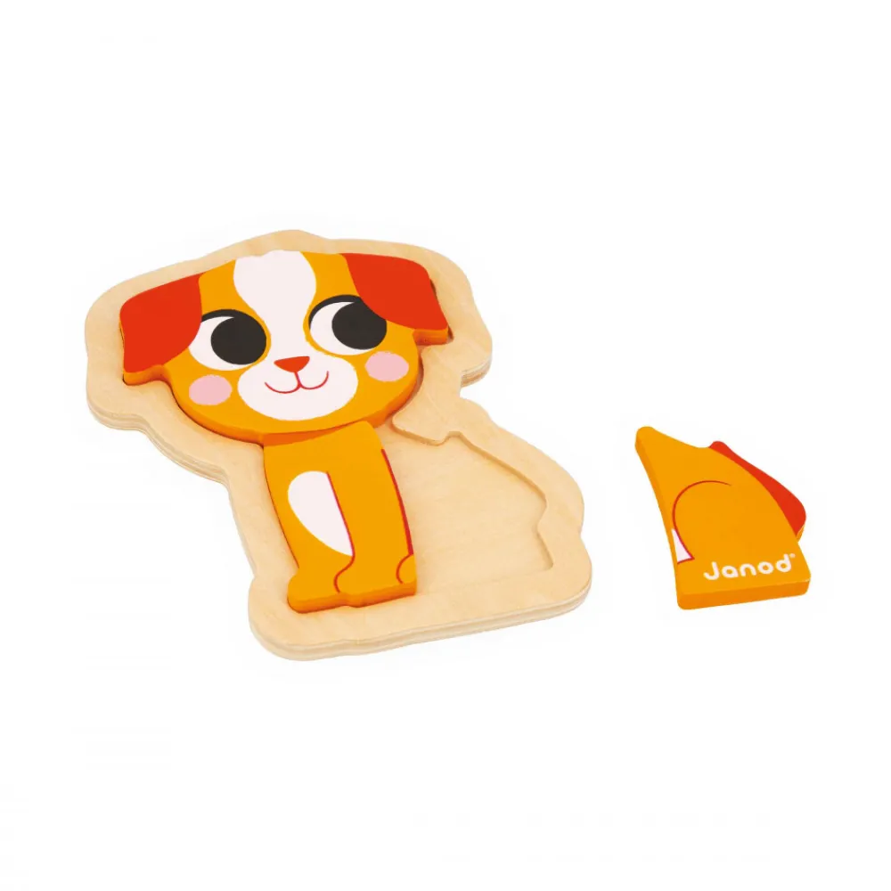 Janod Puzzles En Bois Premier Âge|Puzzles En Bois Premier Âge*4 puzzles Evolutifs Animaux de Compagnie