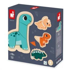Janod Puzzles En Bois Premier Âge|Puzzles En Bois Premier Âge*4 Puzzles Evolutifs Dino