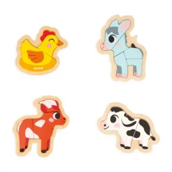 Janod Tracteurs & Animaux De La Ferme|Puzzles En Bois Premier Âge*4 Puzzles Evolutifs Ferme