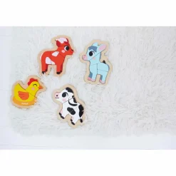 Janod Tracteurs & Animaux De La Ferme|Puzzles En Bois Premier Âge*4 Puzzles Evolutifs Ferme