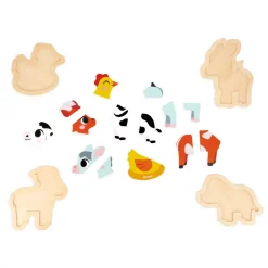 Janod Tracteurs & Animaux De La Ferme|Puzzles En Bois Premier Âge*4 Puzzles Evolutifs Ferme