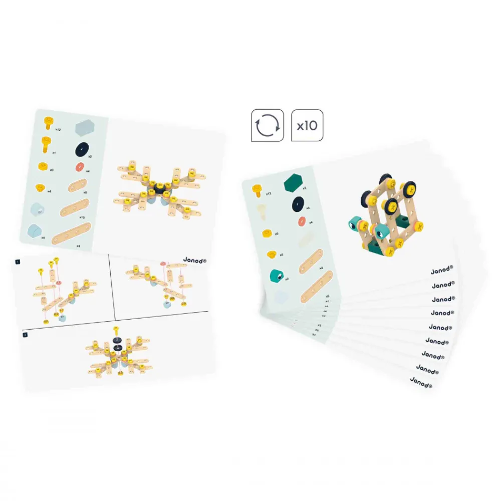 Janod Établis, Outils & Bricolage*Baril Brico'Kids 100 pièces (bois)
