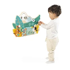 Janod Bouliers, Loopings & Panneaux D'Activités|Manipulation & Encastrement*Busy-board Crocodile en bois Tropik