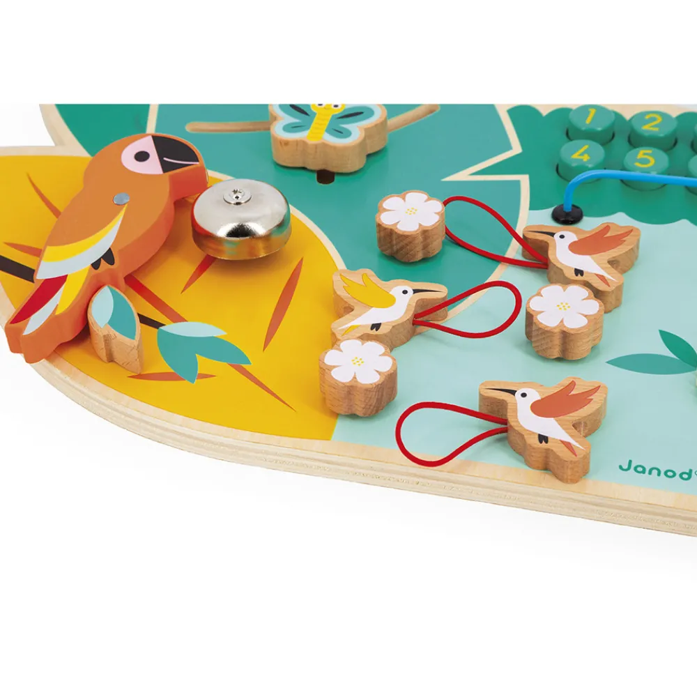 Janod Bouliers, Loopings & Panneaux D'Activités|Manipulation & Encastrement*Busy-board Crocodile en bois Tropik