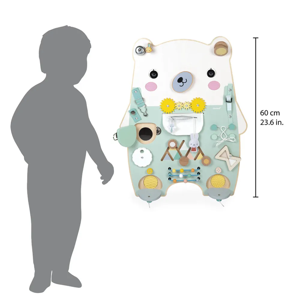 Janod Bouliers, Loopings & Panneaux D'Activités|Manipulation & Encastrement*Busy-board Ourson en bois Pure