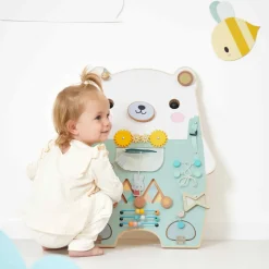 Janod Bouliers, Loopings & Panneaux D'Activités|Manipulation & Encastrement*Busy-board Ourson en bois Pure