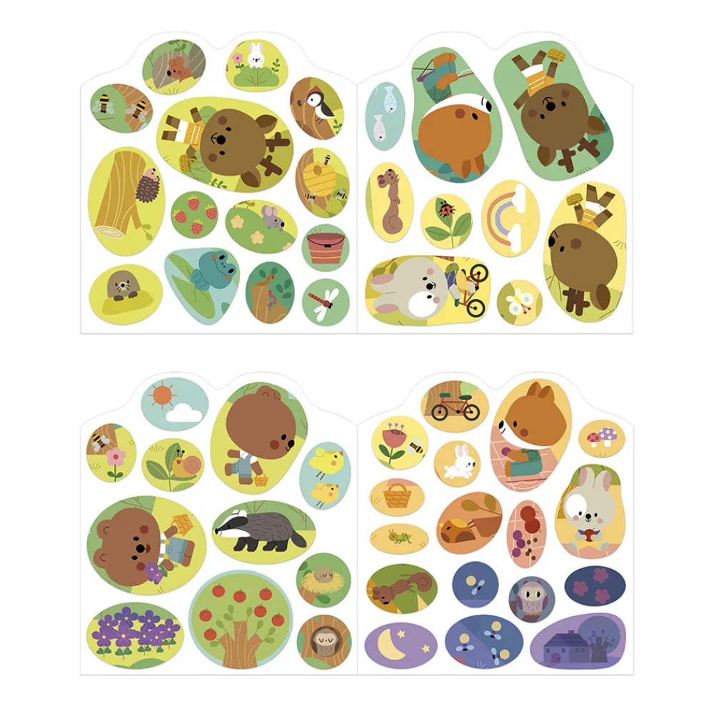 Janod Mosaïques & Gommettes*Cahier de Stickers et Décors La Forêt