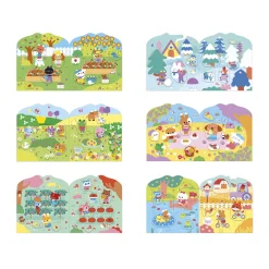 Janod Mosaïques & Gommettes*Cahier de Stickers et Décors La Campagne