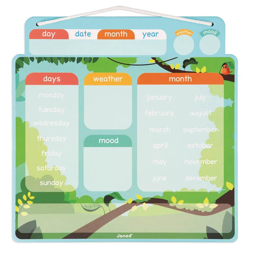 Janod Jeux Éducatifs Primaire|Jeux Éducatifs Maternelle*Calendrier Magnétique - Anglais