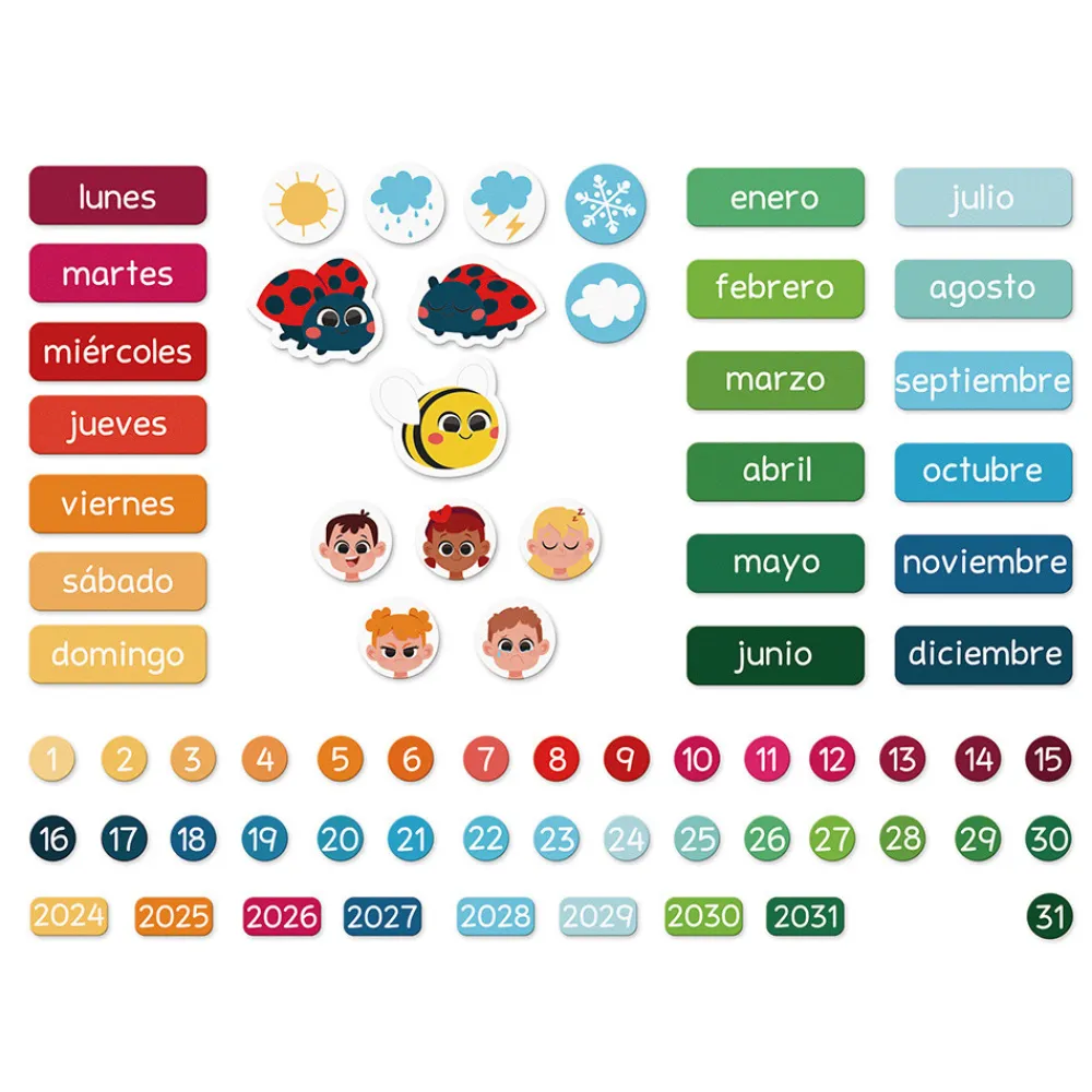 Janod Jeux Éducatifs Primaire|Jeux Éducatifs Maternelle*Calendrier Magnétique - Espagnol