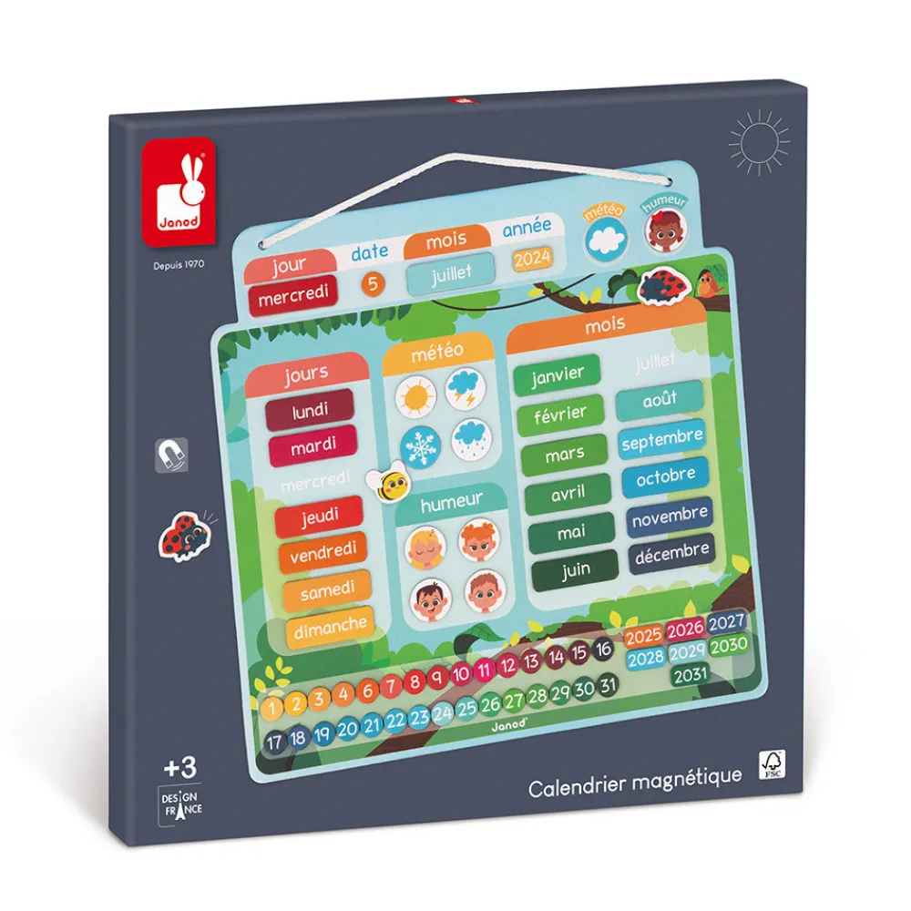 Janod Jeux Éducatifs Primaire|Jeux Éducatifs Maternelle*Calendrier Magnétique - Français
