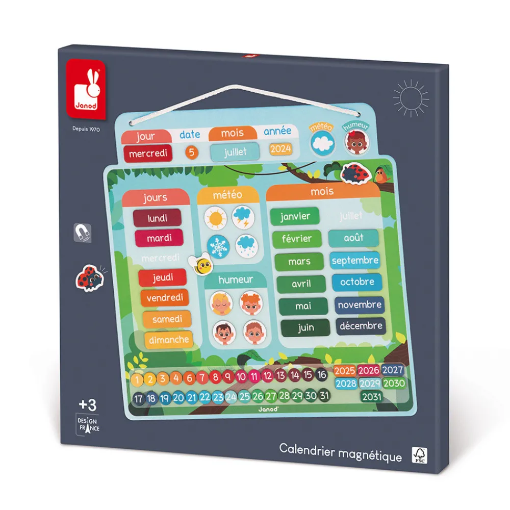 Janod Jeux Éducatifs Primaire|Jeux Éducatifs Maternelle*Calendrier Magnétique - Français
