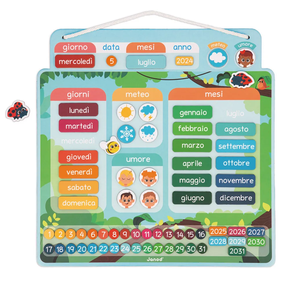 Janod Jeux Éducatifs Primaire|Jeux Éducatifs Maternelle*Calendrier Magnétique - Italien