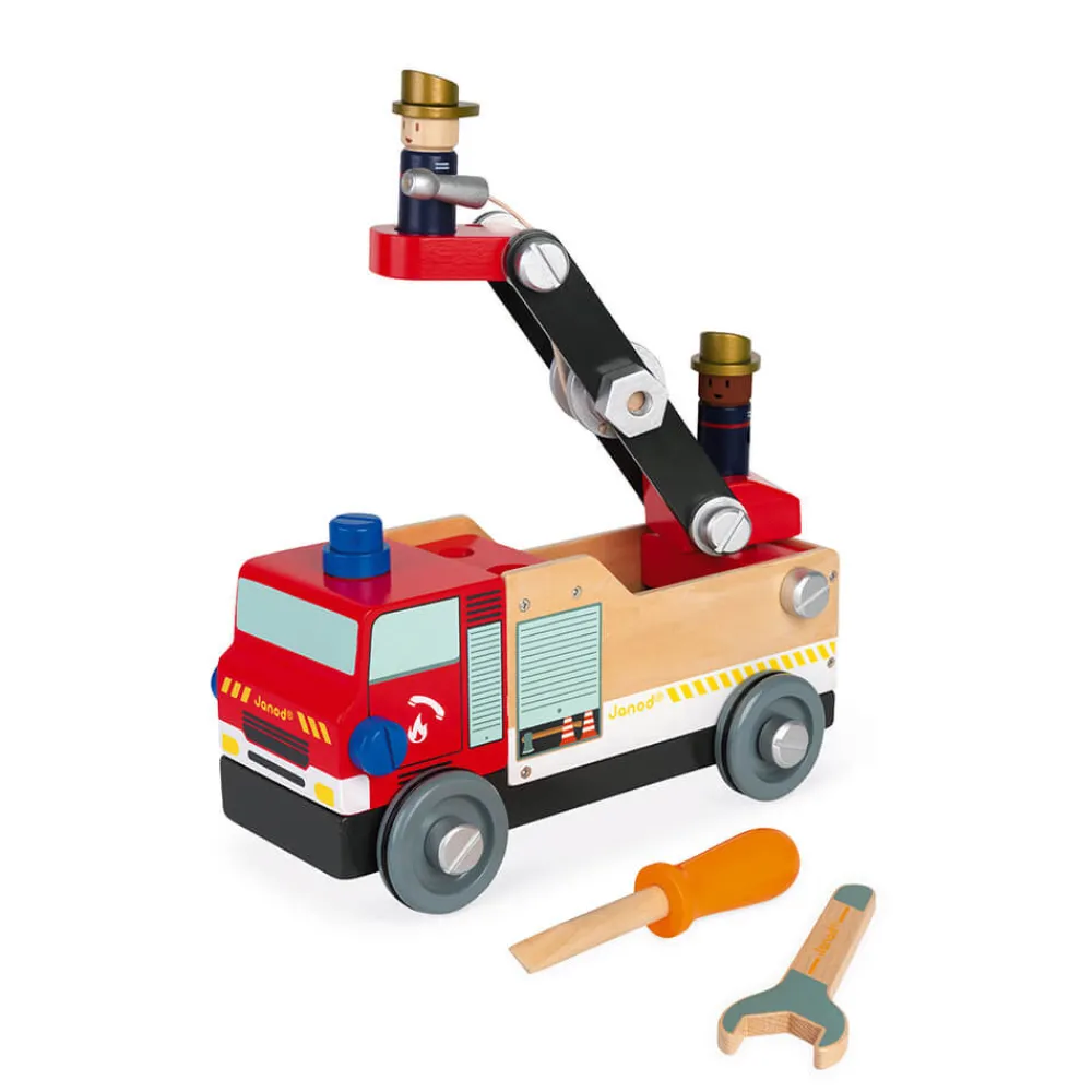 Janod Véhicules, Garages & Voitures|Établis, Outils & Bricolage*Camion de pompiers Brico'kids