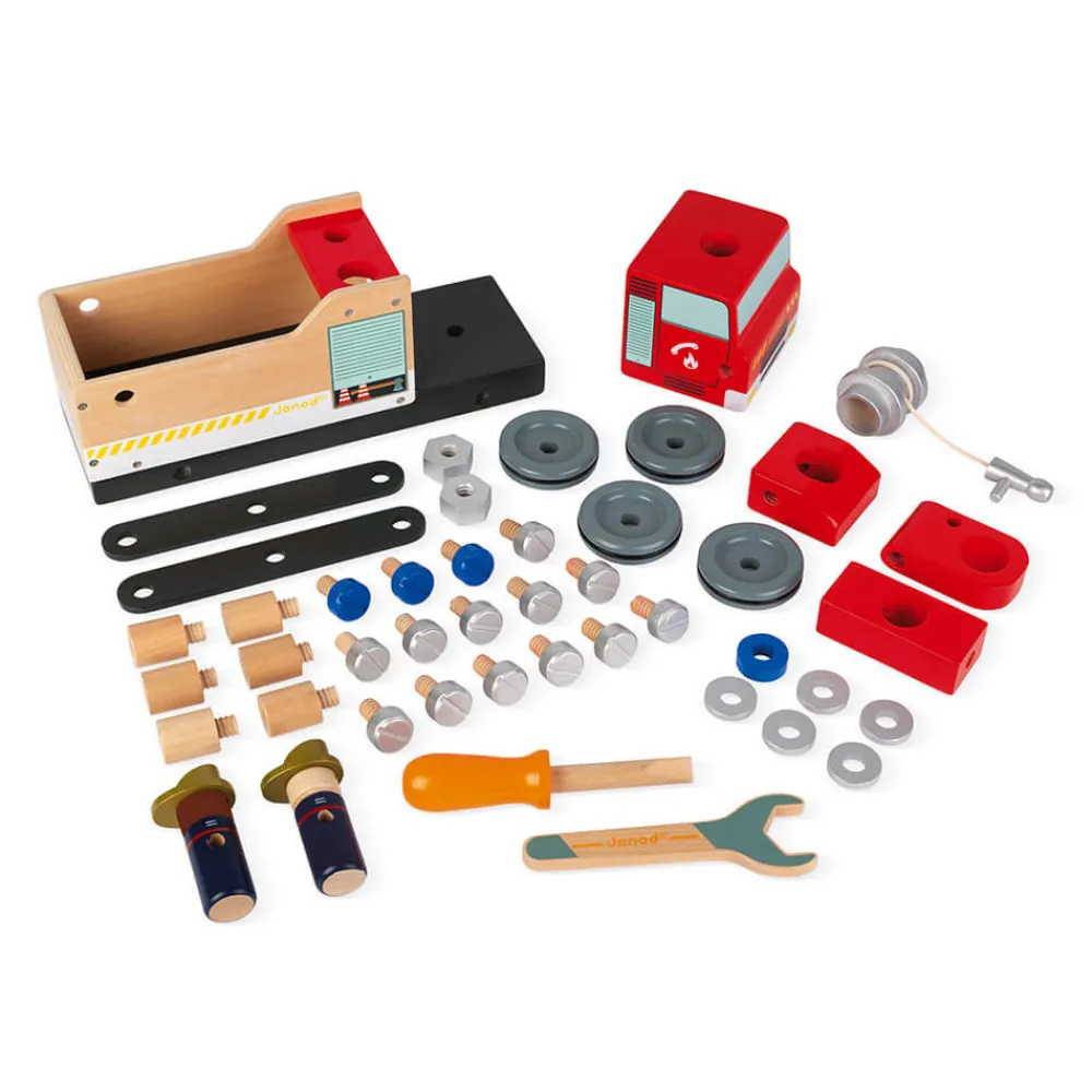 Janod Véhicules, Garages & Voitures|Établis, Outils & Bricolage*Camion de pompiers Brico'kids