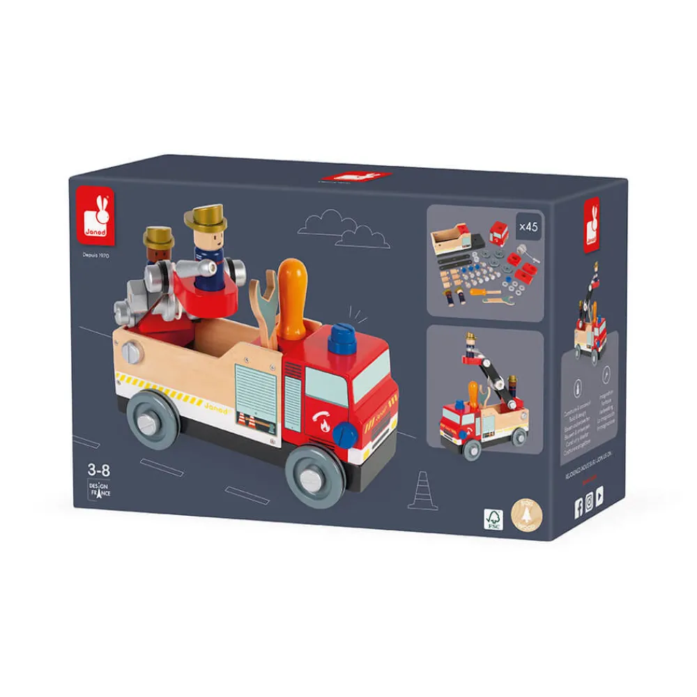 Janod Véhicules, Garages & Voitures|Établis, Outils & Bricolage*Camion de pompiers Brico'kids
