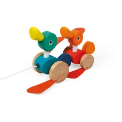 Janod Jouets À Promener & À Pousser*Canard Family à promener (bois)