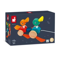 Janod Jouets À Promener & À Pousser*Canard Family à promener (bois)