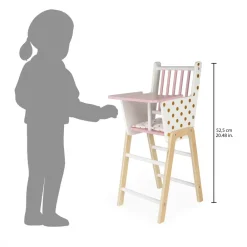 Janod Accessoires Poupons, Poupées & Ménage*Chaise Haute Candy Chic (bois)
