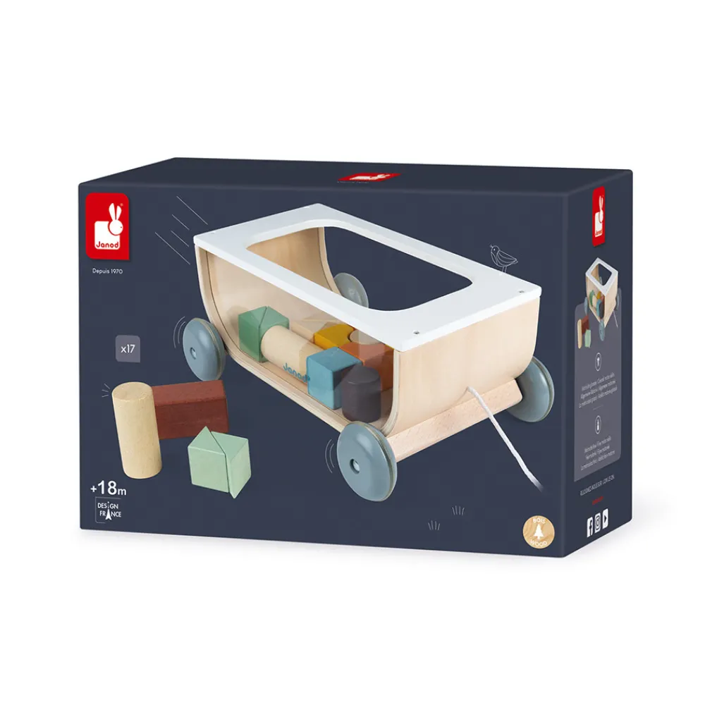 Janod Formes & Couleurs|Cubes & Pyramides*Chariot de Cubes Sweet Cocoon (bois)