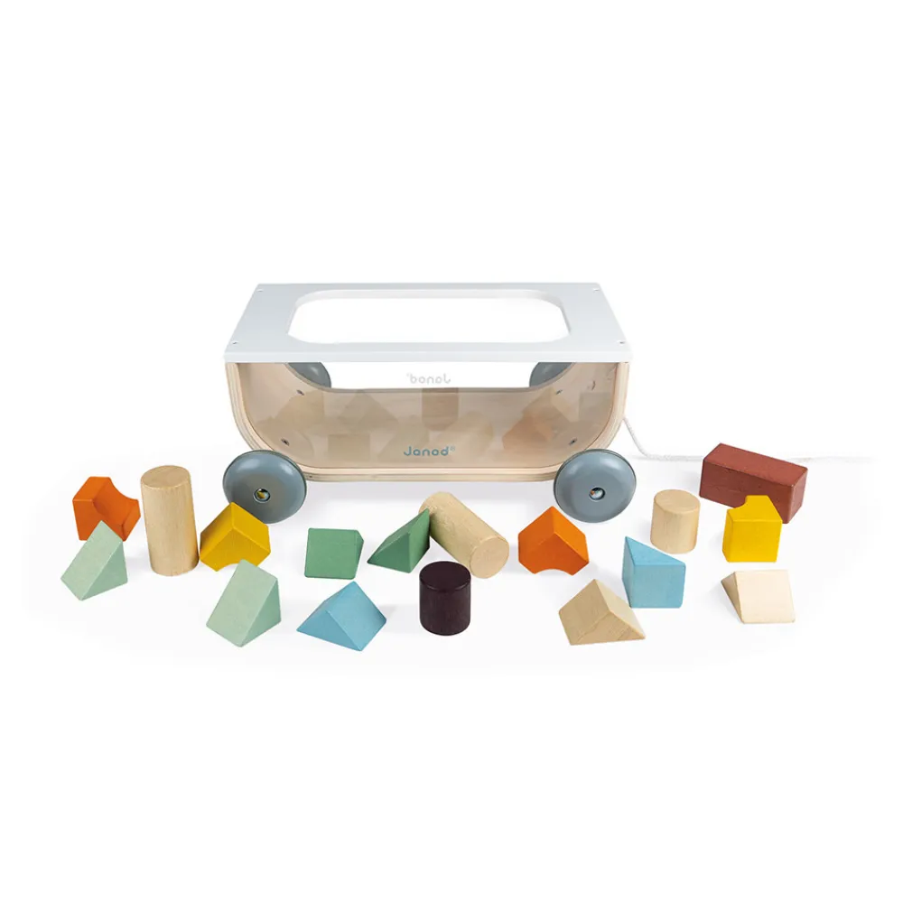 Janod Formes & Couleurs|Cubes & Pyramides*Chariot de Cubes Sweet Cocoon (bois)