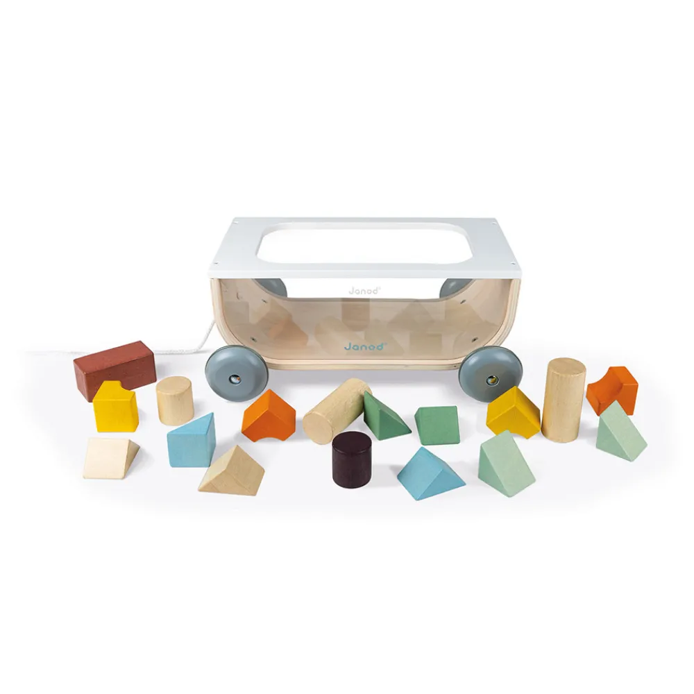 Janod Formes & Couleurs|Cubes & Pyramides*Chariot de Cubes Sweet Cocoon (bois)