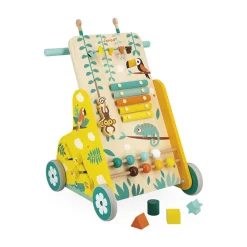 Janod Formes & Couleurs|Manipulation & Encastrement*Chariot de Marche Multi-Activités Tropik