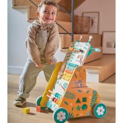 Janod Formes & Couleurs|Manipulation & Encastrement*Chariot de Marche Multi-Activités Tropik