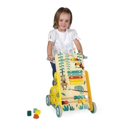 Janod Formes & Couleurs|Manipulation & Encastrement*Chariot de Marche Multi-Activités Tropik