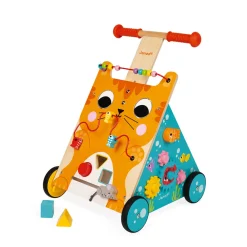 Janod Bouliers, Loopings & Panneaux D'Activités|Manipulation & Encastrement*Chariot Multi-Activités Chat (bois)