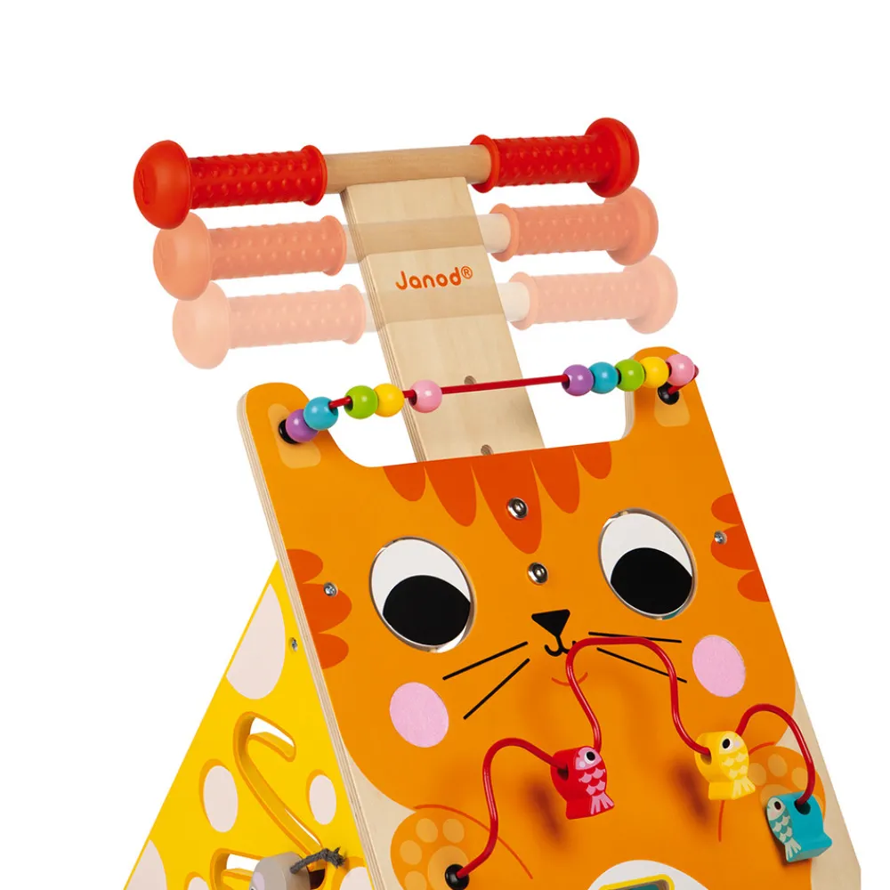 Janod Bouliers, Loopings & Panneaux D'Activités|Manipulation & Encastrement*Chariot Multi-Activités Chat (bois)
