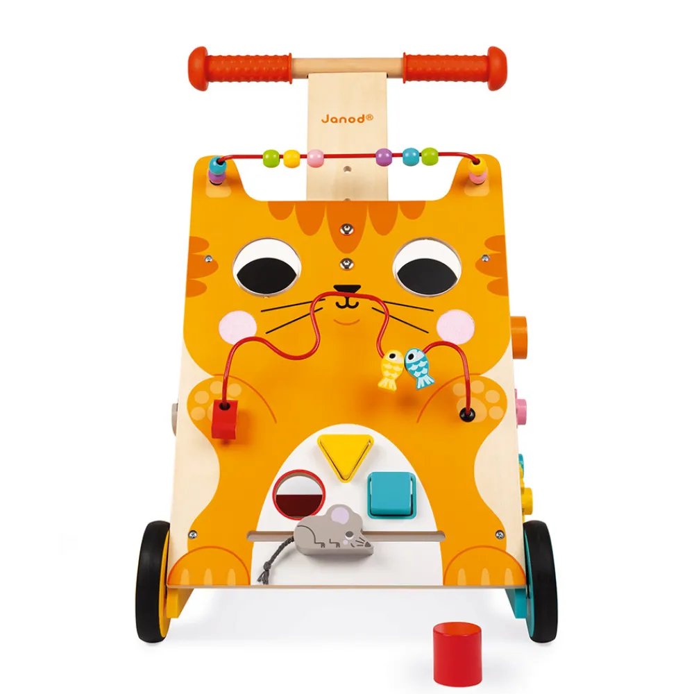 Janod Bouliers, Loopings & Panneaux D'Activités|Manipulation & Encastrement*Chariot Multi-Activités Chat (bois)