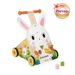 Janod Tracteurs & Animaux De La Ferme|Manipulation & Encastrement*Chariot Multi-Activités Lapin en bois