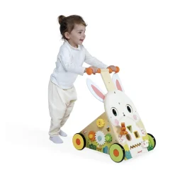 Janod Tracteurs & Animaux De La Ferme|Manipulation & Encastrement*Chariot Multi-Activités Lapin en bois