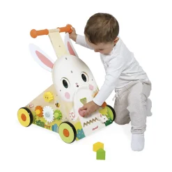 Janod Tracteurs & Animaux De La Ferme|Manipulation & Encastrement*Chariot Multi-Activités Lapin en bois