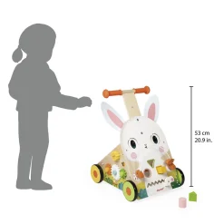 Janod Tracteurs & Animaux De La Ferme|Manipulation & Encastrement*Chariot Multi-Activités Lapin en bois