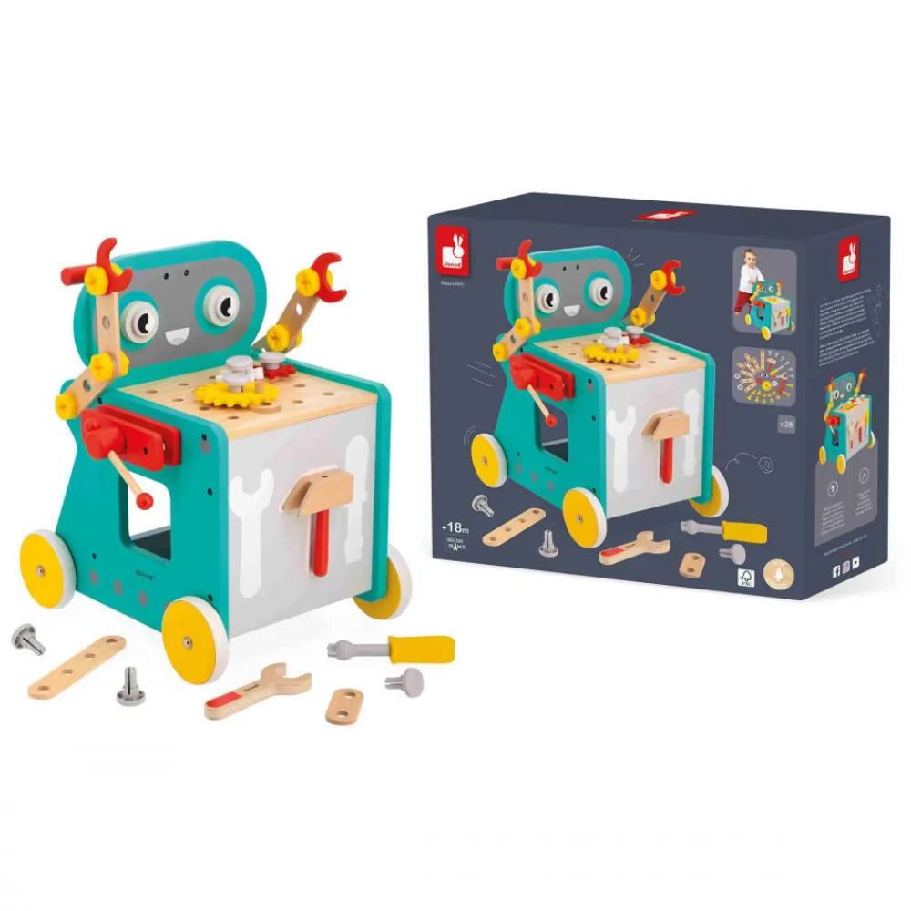 Janod Établis, Outils & Bricolage|Jouets À Bascule, Porteurs & Chariots*Chariot Robot Brico'Kids