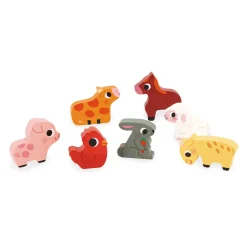 Janod Tracteurs & Animaux De La Ferme|Puzzles En Bois Premier Âge*Chunky Puzzle Ferme 7 pièces