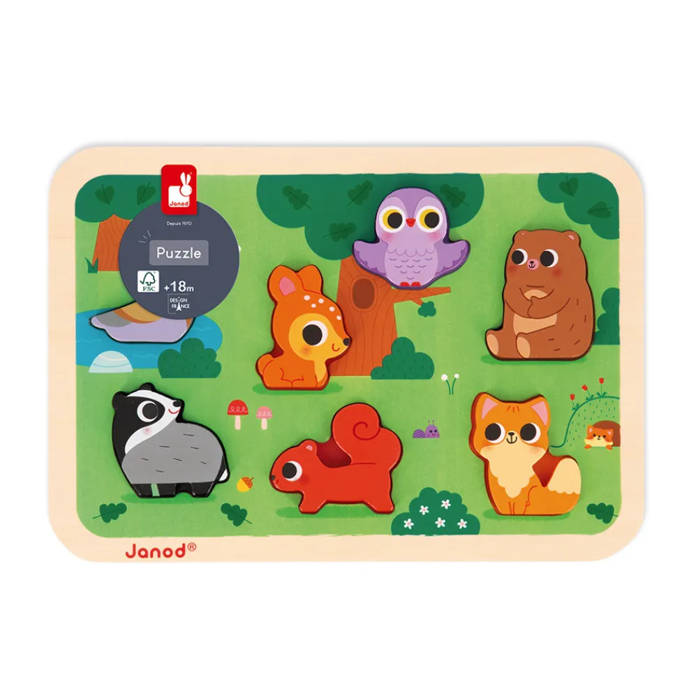Janod Puzzles En Bois Premier Âge|Puzzles En Bois Premier Âge*Chunky Puzzle Forêt 7 pièces